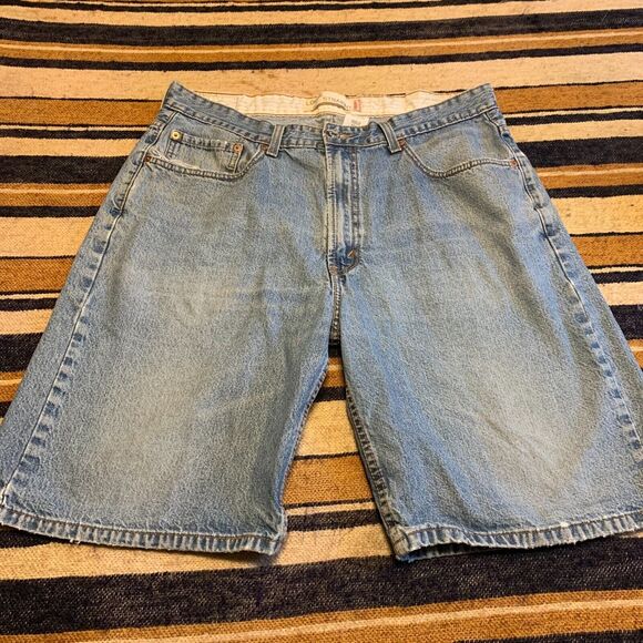 Levi's Denim Jean Shorts 569  Distressed Loose Straight Light Wash Mens 36 90s - Picture 1 of 5